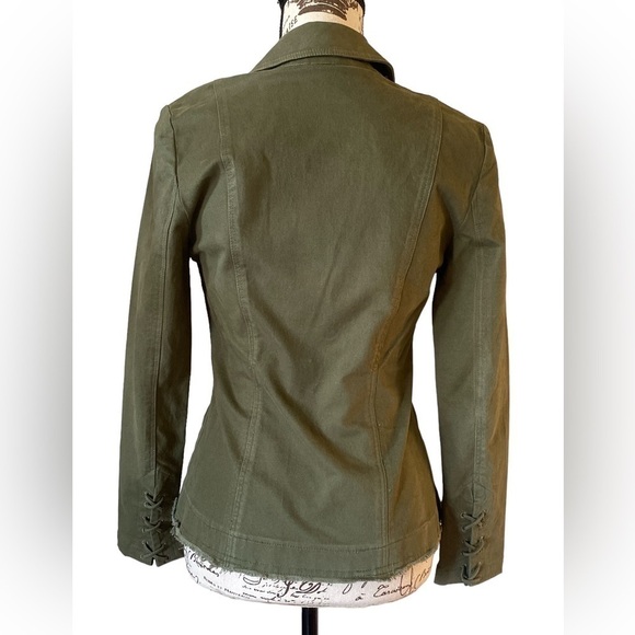 Intermix Luck Lace Up Blazer Green Size Small - Picture 5 of 9